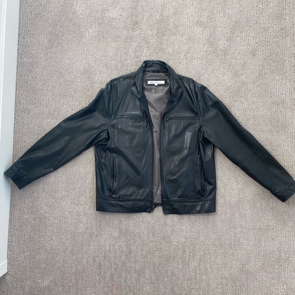 Kenneth Cole Black Leather Jacket - Picture 1 of 14